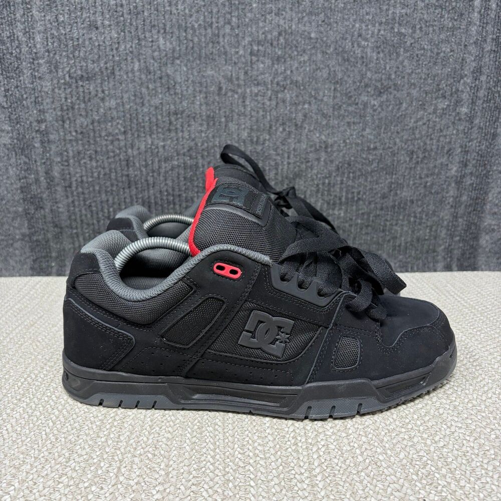 DC Skate Stag Low Top Skater Shoes Chunky Black Grey Red Men’s Size 11